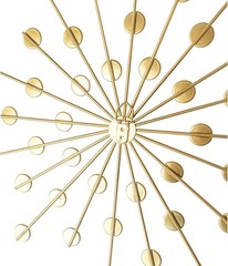 3 Pcs Gold Starburst Wall Art Decor 18in Metal with Rhinestones Set