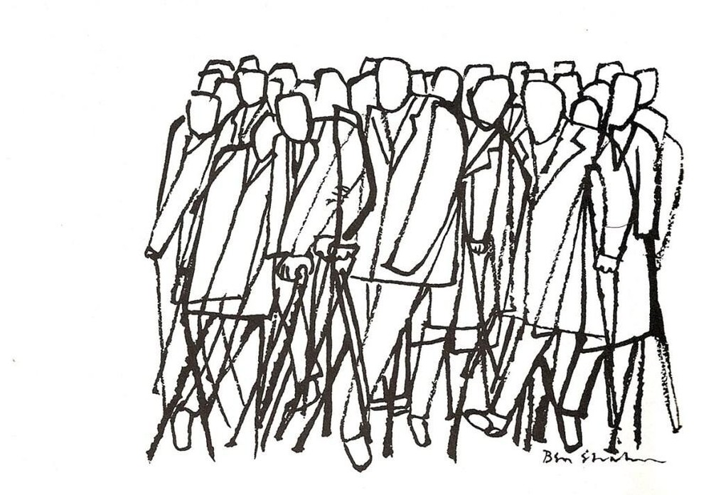 Nonconformists Ben Shahn Midcentury Social Realism Figurative Line Drawing Print