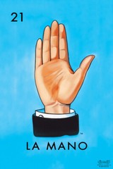 21 La Mano Hand Loteria Card Poster 12×18