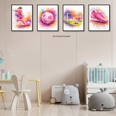 , Soccer Posters for Girls Room – Set of 4, ( 8×10 inches ) Unframed – Soccer…