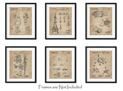 6 Outer Space Patent Prints (8″x10″) – Great Gift for Engineers – Wall Art Decor