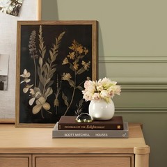 Dark Botanical Canvas Wall Art Vintage Moody Floral Prints with Wood Frame Da…
