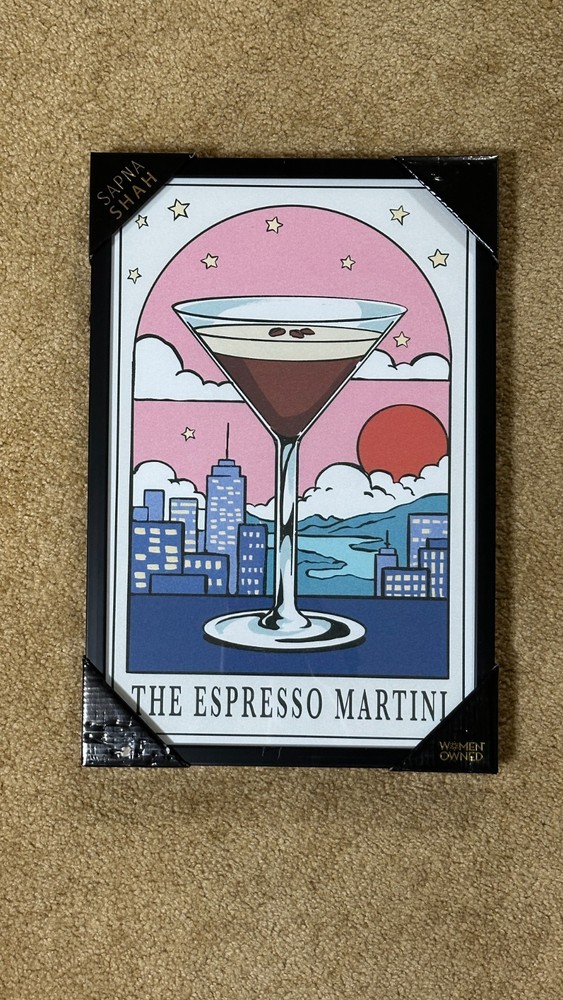 SAPNA SHAH THE ESPRESSO MARTINI WALL ART 12″x18″ LOTERIA LOTTERY PRINT BAR DECOR