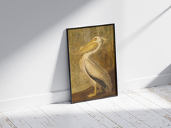 Vintage Pelican Poster Antique Bird Painting Wall Art Print Home Decor Room Gift