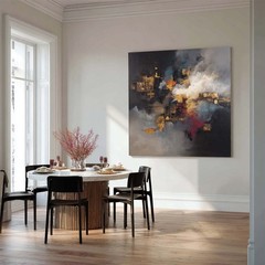 Modern Art Hand Painted Oil Painting Abstract Canvas Wall Mural Aesthetic Gray