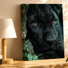 Wall Art Black Panther Portrait Wildlife Animal Close Up Canvas Print Decor