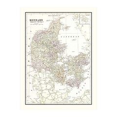 Old Map of Denmark 1901 – Vintage Denmark Art Wall Decor