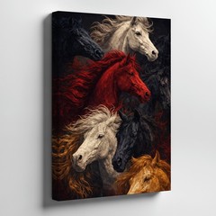 Majestic Horses Canvas Wall Art Wild Running Horses Nature Animal Print Home