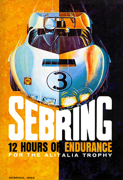 1966 Sebring 12 Hours Of Endurance Race – Promotional Advertising Poster