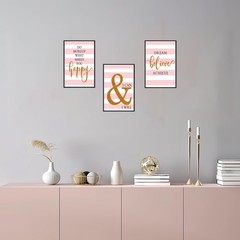 3 Piece Canvas Frame Inspirational Quotes Wall Art Posters Painting Office Decor