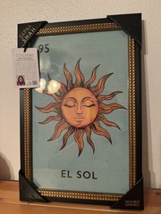SAPNA SHAH EL SOL SUN WALL ART 12”x18” LOTERIA #95 LOTTERY PRINT MEXICAN DECOR
