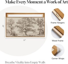 Framed Vintage Landscape Canvas Wall Art for Living Room, Extra Large Horizontal