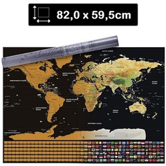 Just-Sale XL World Map To Scratch / Scratch Map 82 X 59.5Cm Black Gesche
