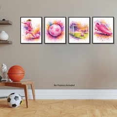 , Soccer Posters for Girls Room – Set of 4, ( 8×10 inches ) Unframed – Soccer…