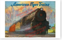 Retro AC Gilbert Toys American Flyer Trains Steam Locomotive Poster