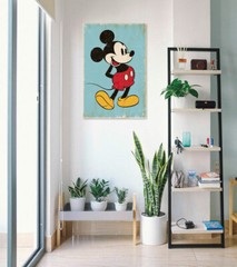 Mickey Mouse – Disney Poster (Retro Mickey / Blue Background) (Size: 24″ X 36″)