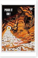 Retro WWII Pour It On U.S. Home Front Industrial Production World War II Poster