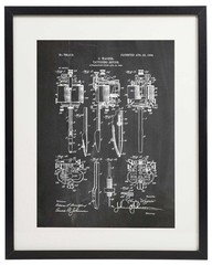 IDIOPIX Tattoo Patent Wall Decor Chalkboard Art Print Set of 6 Prints UNFRAMED