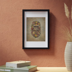 Vintage SASQUATCH FLOWERS Wall Art, Bigfoot Floral Poster, Yeti Botanical Decor