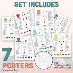97 Decor Chakra Poster Yoga Pose Chart – 7 Wall 8×10 Inches,