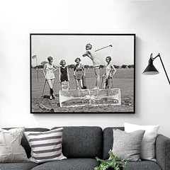 Flapper Girls Playing Golf, 1920s Vintage Women Sports Wall Art Poster Print