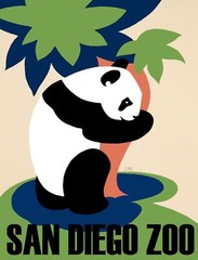 7729.Vintage design Poster.Home room wall decor.Visit an Diego Zoo.Giant Panda