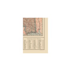 Historic State Map – Mississippi – Reynold 1921 – Vintage Wall Art