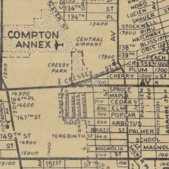 City of Compton Map, Los Angeles, California circa 1946 – 24 inches x 24 inches