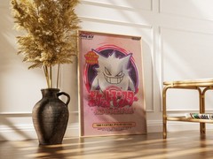 Vintage Gengar Pokemon Poster Retro Game Boy Art Print 1999 Japanese Manga Decor