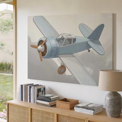 Wall Art Vintage Toy Airplane Canvasclassic Aviation Nursery