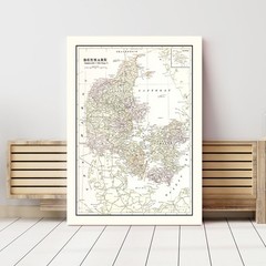 Old Map of Denmark 1901 – Vintage Denmark Art Wall Decor