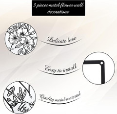 CHENGU 3 Pieces Minimalist Metal Wall Art Decor, Abstract Woman Line Art Wall De