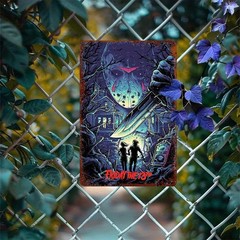 2D Flat – Tin Metal Signs Vintage Wall Art Sign – Friday the 13th Retro Horror M