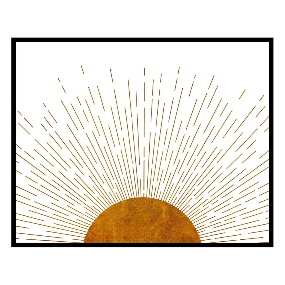 Minimalist Sun Ray Wall Art Mid Century Art Print Boho Modern Wall Decor Sunshin