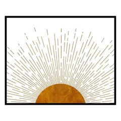 Minimalist Sun Ray Wall Art Mid Century Art Print Boho Modern Wall Decor Sunshin