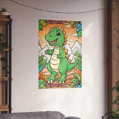 Premium Matte Vertical Posters – Cute Smiling Baby Dinosaur