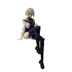Edgerunners Anime Figurines -Cyberpunk Style Lucy Sitting Poses Toys, Fan