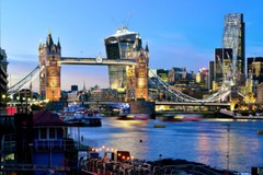 City of London Skyline Tower Bridge Thames River Photo Art Print Poster 18×12