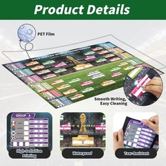 World Soccer Bracket Poster 3PCS Set, 40 x 26 Inches Double-Sided Dry Erase W…
