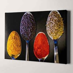 Indian Spices Vintage Kitchen Decor Canvas Wall Art Print