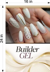 Gel Builder 15 Photo-Realistic Paper Poster Salon Nail Non-Laminate Vertical