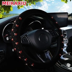 Bling Steering Wheel Cover 14.5-15″ Glitter Bow Elastic Car Accessory