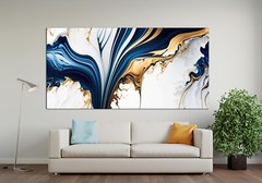 Marble Art, Blue Marble Art, Abstract Canvas Art,Gold Abstract Wall art Canvas