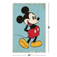Mickey Mouse – Disney Poster (Retro Mickey / Blue Background) (Size: 24″ X 36″)