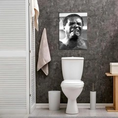 Laughing Moments: Set of 2 Black and White Canvas Prints for Bathroom Charm