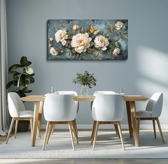 Large Panoramic Floral Canvas Wall Art Print – 48” X 24”