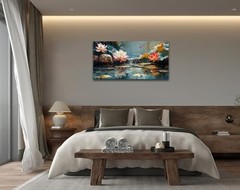 Large Canvas Wall Art Zen Decor Pink Lotus Picture 40L» x 20W» pink lotus