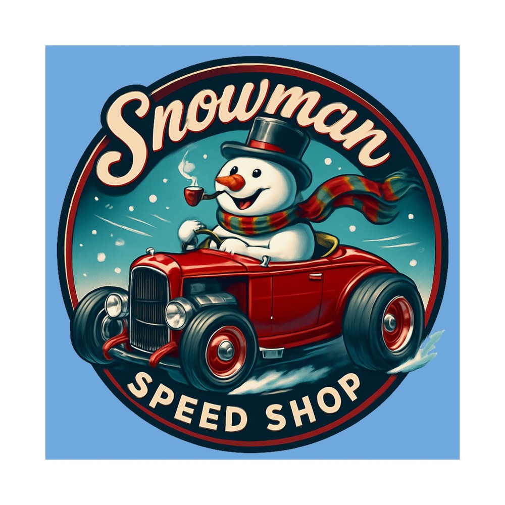 Poster, SNOWMAN SPEED SHOP, Series #01, hot rod Logo, roadster