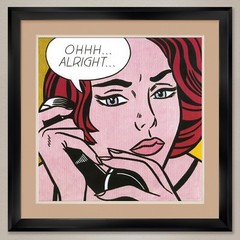 32W»x32H»: OHHH ..ALRIGHT by ROY LICHTENSTEIN – DOUBLE MATTE, GLASS and FRAME