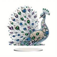 1 piece DIY Peacock Diamond art table to decorate adult single-sided acrylic